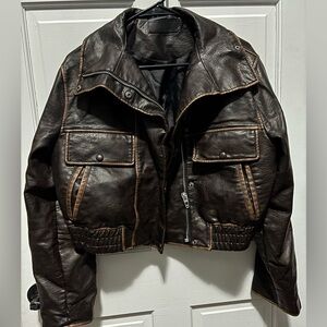 Blank NYC Dark Brown Leather Jacket